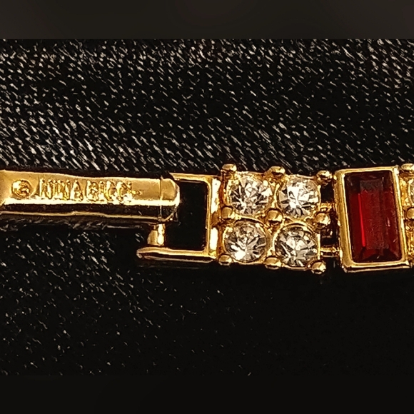 VERY RARE NINARICCI FAUX RUBY & RHINESTONE TENNIS BRACELET (NWOT) - Picture 5 of 6